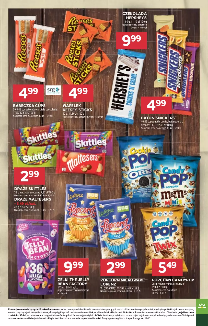Gazetka promocyjna Stokrotka - Supermarket - ważna 04.09 do 10.09.2025 - strona 27 - produkty: Baton, Brownie, Candy, Czekolada, Fa, Lorenz, Mięso, Oreo, Owoce, Popcorn, Ser, Snickers, Twix, Wafelek, Warzywa