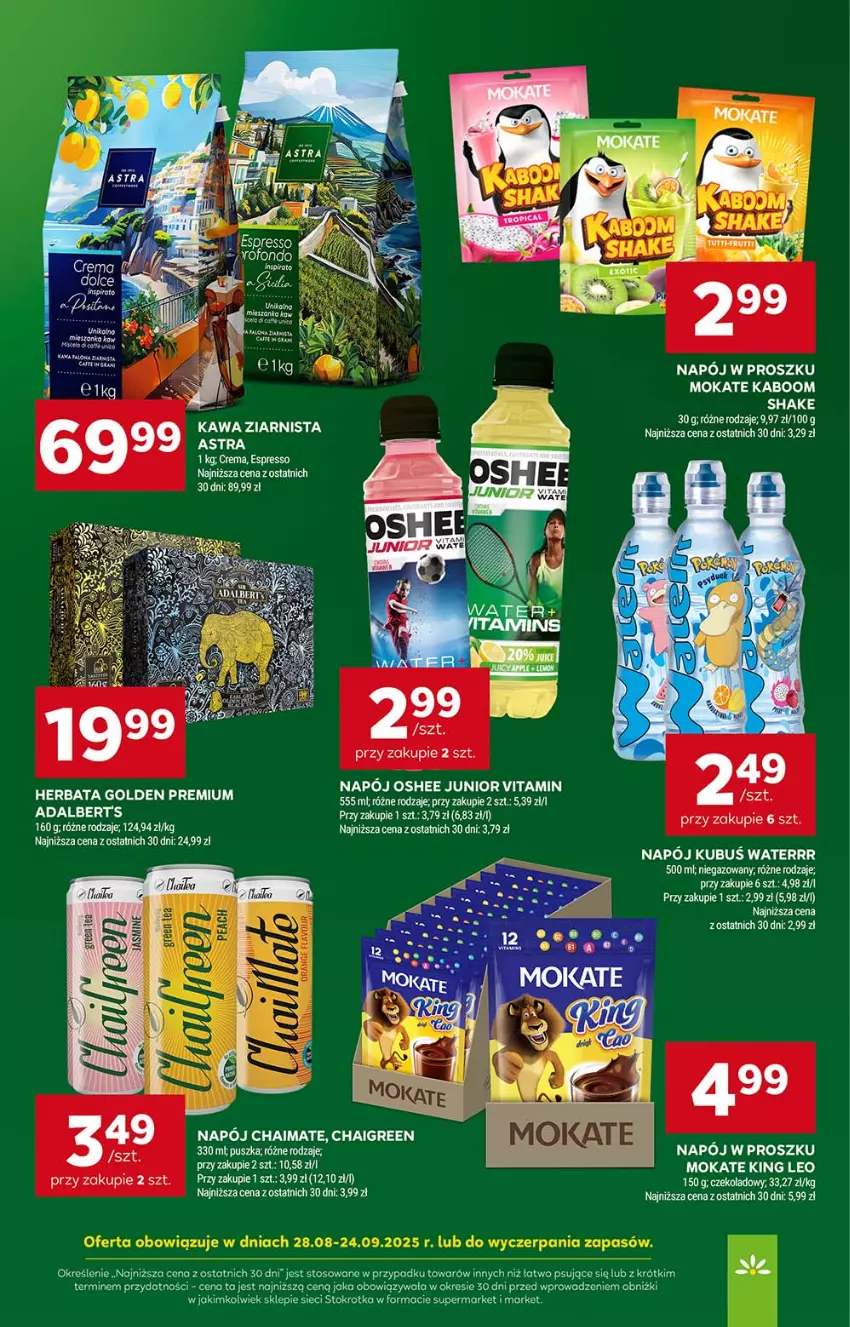 Gazetka promocyjna Stokrotka - Supermarket - ważna 04.09 do 10.09.2025 - strona 36 - produkty: Herbata, Kawa, Kawa ziarnista, Napój, Oshee