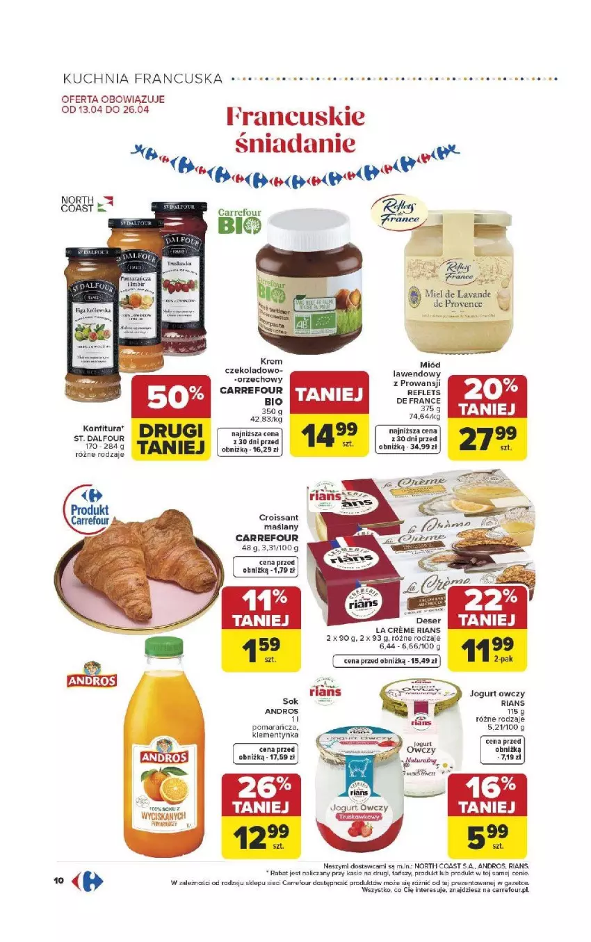 Gazetka promocyjna Carrefour - Gazetka Carrefour, Market od poniedziałku! - ważna 13.04 do 18.04.2026 - strona 12 - produkty: Deser, Fa, Jogurt, Kuchnia, Miód, Ser, Sok