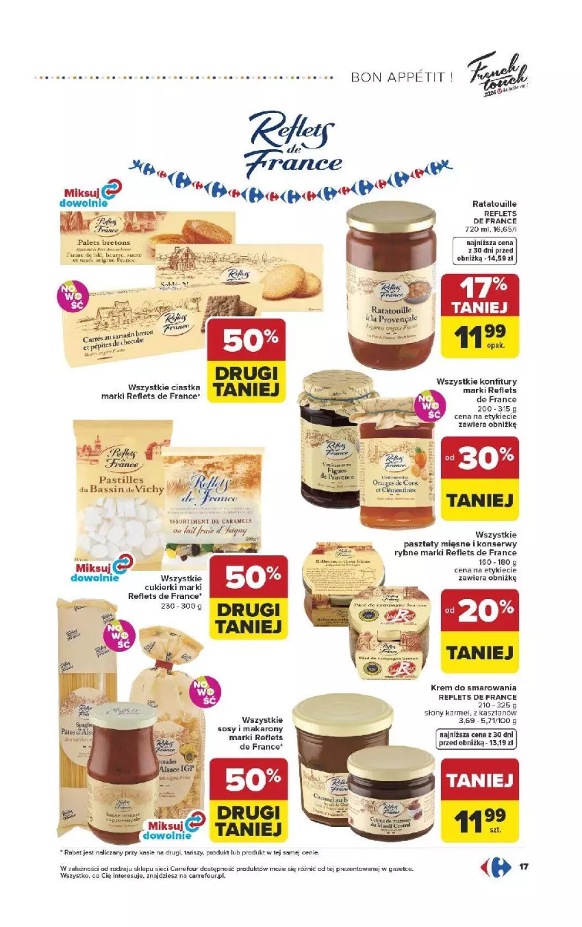 Gazetka promocyjna Carrefour - Gazetka Carrefour, Market od poniedziałku! - ważna 13.04 do 18.04.2026 - strona 19 - produkty: Cukier, Cukierki, Fa, Gin, Makaron, Pasztet, Ser, Sos, Vichy