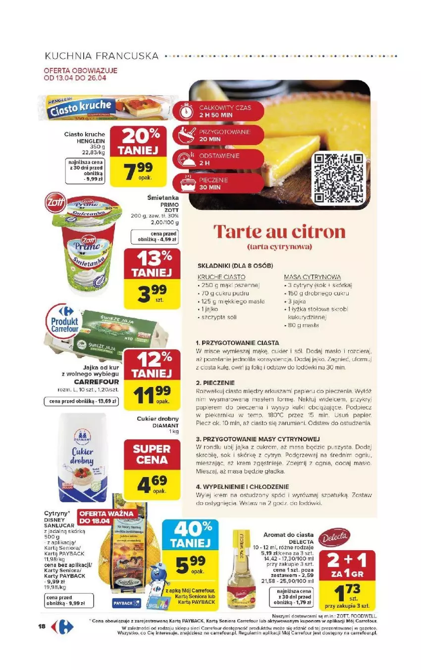 Gazetka promocyjna Carrefour - Gazetka Carrefour, Market od poniedziałku! - ważna 13.04 do 18.04.2026 - strona 20 - produkty: Cukier, Cytryny, Delecta, Diamant, Disney, Fa, Jaja, Kuchnia, Masło, Papier, Piec, Rum, Sok, Sól, Zott