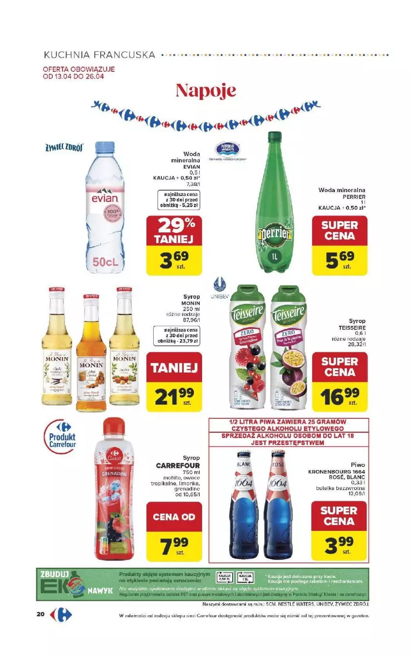 Gazetka promocyjna Carrefour - Gazetka Carrefour, Market od poniedziałku! - ważna 13.04 do 18.04.2026 - strona 22 - produkty: Fa, Gra, Kuchnia, Napoje, Owoce, Piwa, Piwo, Syrop, Woda, Woda mineralna