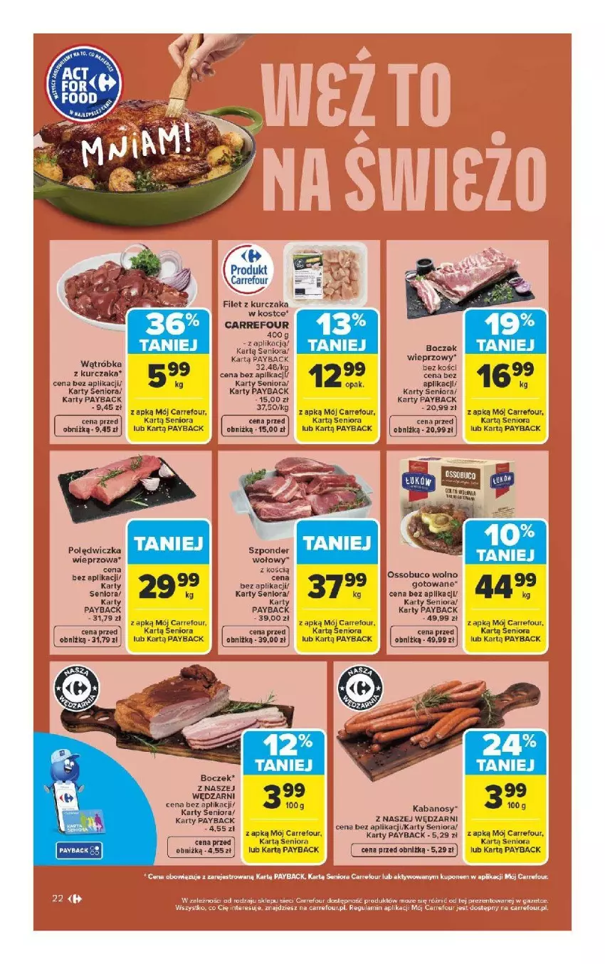 Gazetka promocyjna Carrefour - Gazetka Carrefour, Market od poniedziałku! - ważna 13.04 do 18.04.2026 - strona 24 - produkty: Boczek, Kabanos, Kurczak, Por, Ser