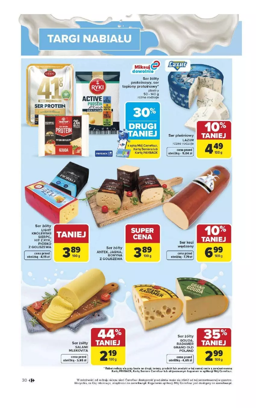 Gazetka promocyjna Carrefour - Gazetka Carrefour, Market od poniedziałku! - ważna 13.04 do 18.04.2026 - strona 32 - produkty: Gra, Lazur, Mleko, Mlekovita, Radamer, Salami, Ser, Ser pleśniowy, Ser topiony, Top