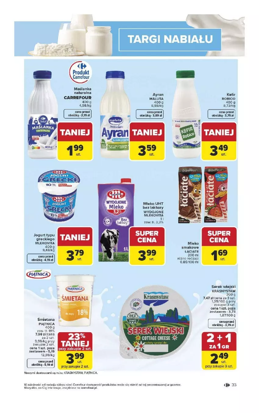 Gazetka promocyjna Carrefour - Gazetka Carrefour, Market od poniedziałku! - ważna 13.04 do 18.04.2026 - strona 35 - produkty: BIC, Fa, Jogurt, Kefir, Mleko, Mleko smakowe, Mlekovita, Piątnica, Robico, Ser, Serek, Serek wiejski