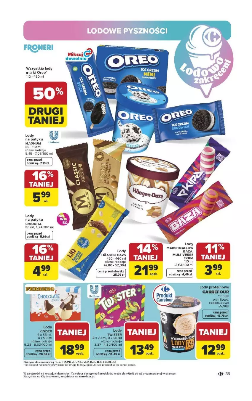 Gazetka promocyjna Carrefour - Gazetka Carrefour, Market od poniedziałku! - ważna 13.04 do 18.04.2026 - strona 37 - produkty: Ferrero, Lody, Mars, Oreo