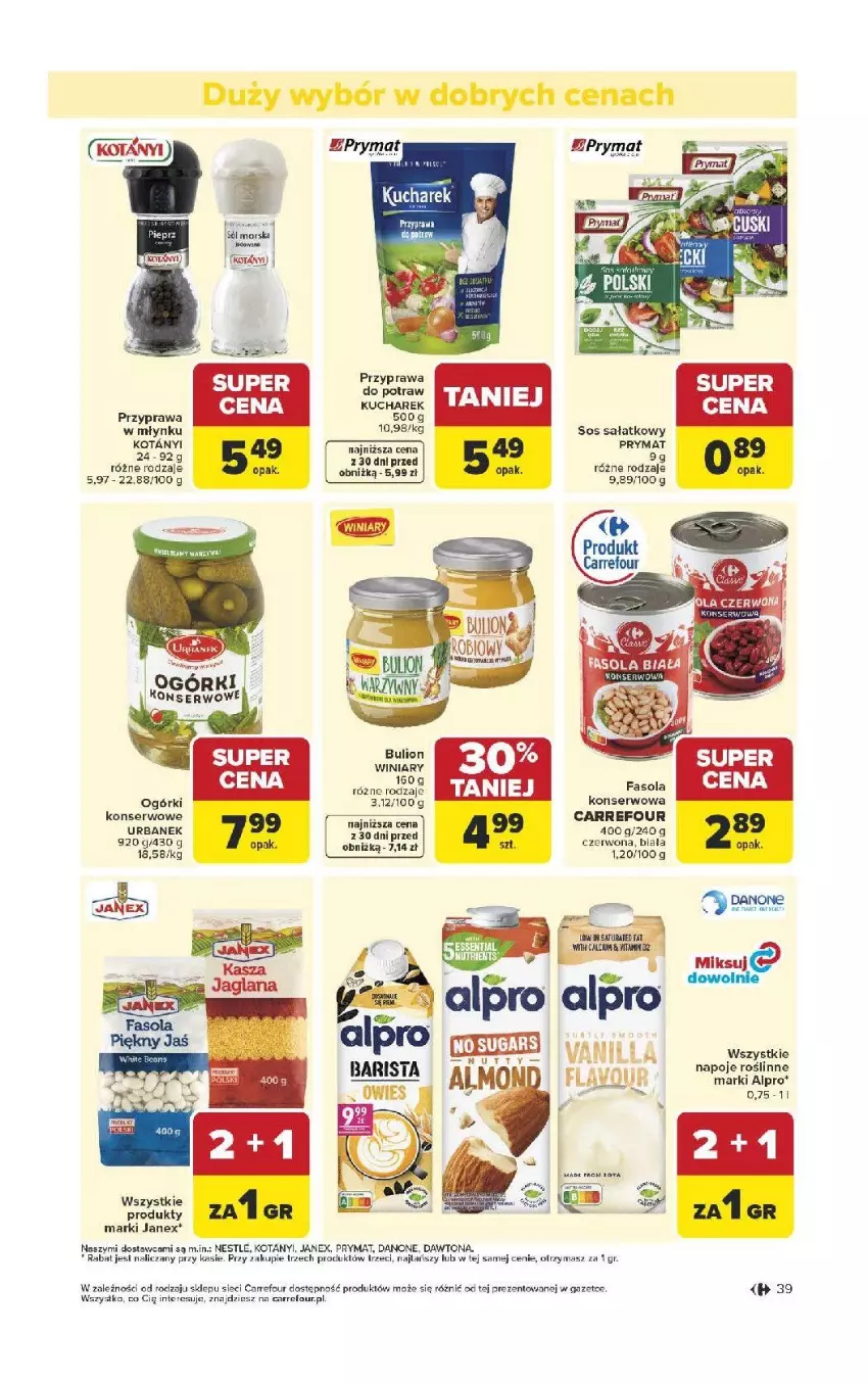 Gazetka promocyjna Carrefour - Gazetka Carrefour, Market od poniedziałku! - ważna 13.04 do 18.04.2026 - strona 41 - produkty: Alpro, Bulion, Danone, Dawtona, Fa, Fasola, Kucharek, Lion, Napoje, Prymat, Przyprawa do potraw, Sałat, Ser, Sos, Winiary