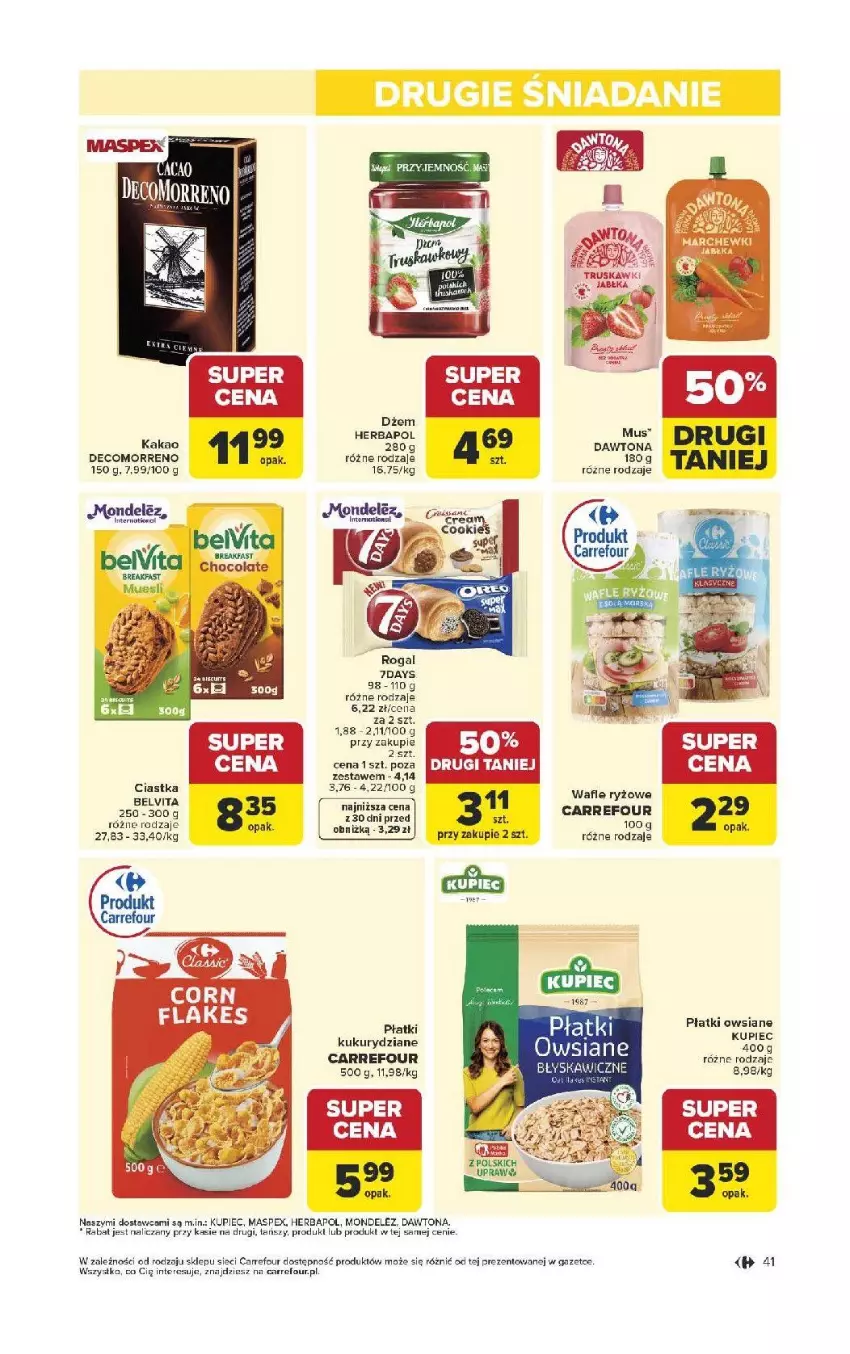 Gazetka promocyjna Carrefour - Gazetka Carrefour, Market od poniedziałku! - ważna 13.04 do 18.04.2026 - strona 43 - produkty: BelVita, Dawtona, Fa, Herbapol, Kupiec, Mus, Piec, Ryż