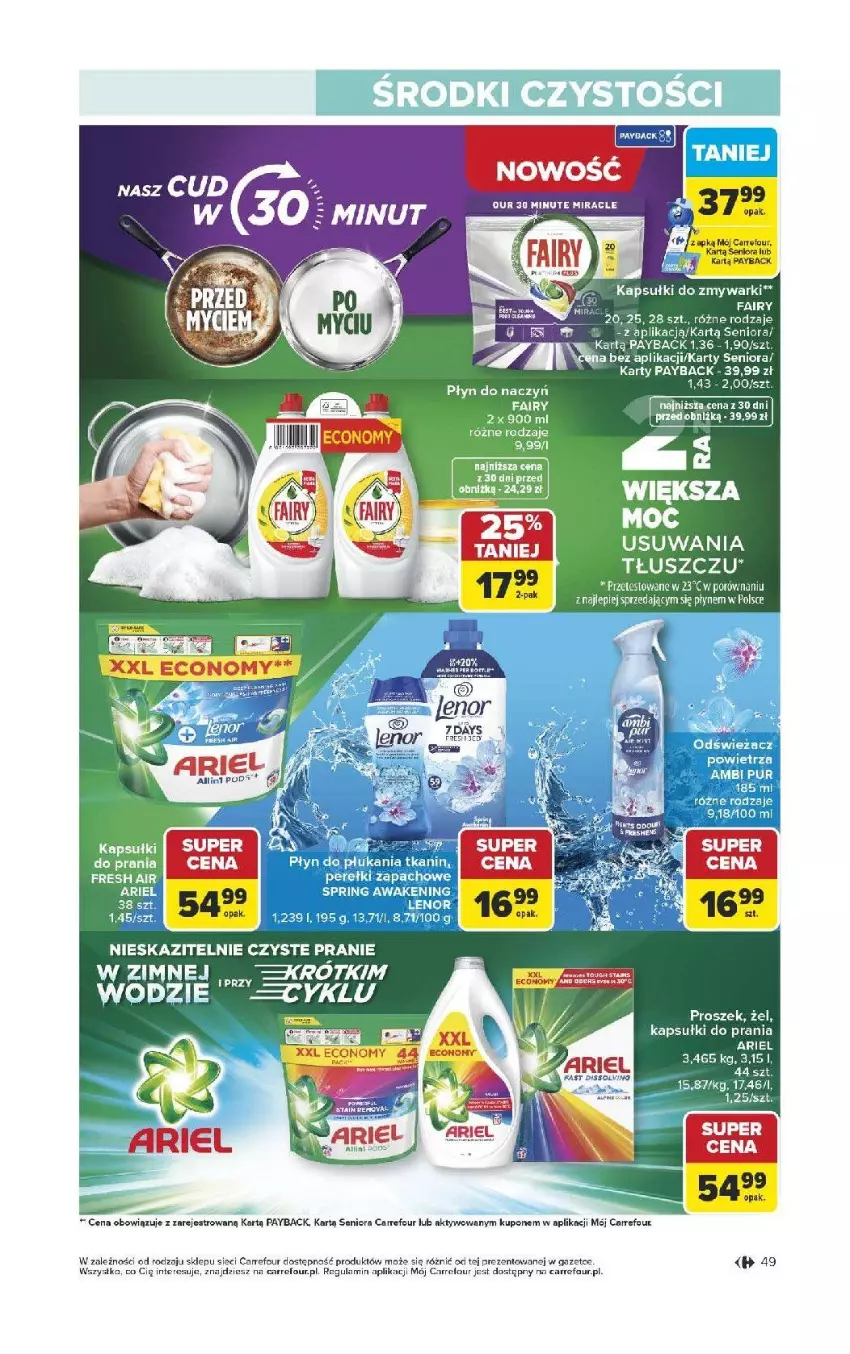 Gazetka promocyjna Carrefour - Gazetka Carrefour, Market od poniedziałku! - ważna 13.04 do 18.04.2026 - strona 51 - produkty: Ariel, Fa, Fairy, Kapsułki do prania, Por, Zmywarki