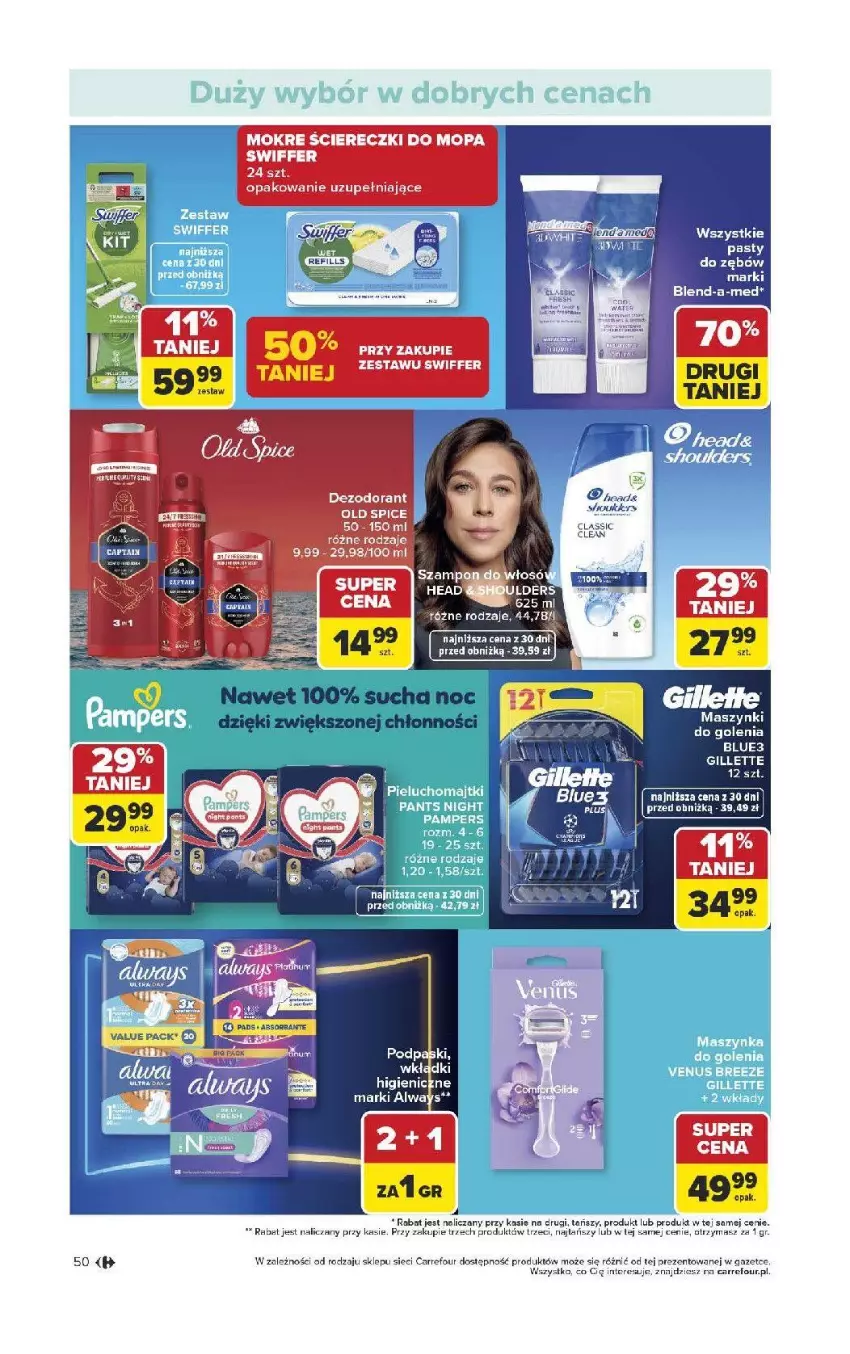 Gazetka promocyjna Carrefour - Gazetka Carrefour, Market od poniedziałku! - ważna 13.04 do 18.04.2026 - strona 52 - produkty: Always, Dezodorant, Gillette, Kefir, Mop, Podpaski