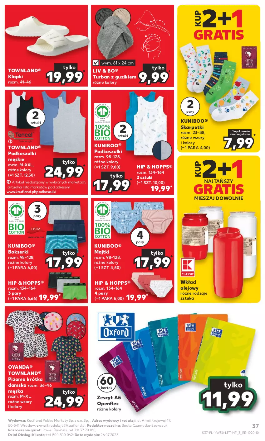 Gazetka promocyjna Kaufland - Gazetka tygodnia - ważna 27.07 do 02.08.2023 - strona 37 - produkty: Bokserki, Dres, Gra, Karp, Klapki, Kosz, Majtki, Olej, Piżama, Ser, Skarpetki, Wkład olejowy