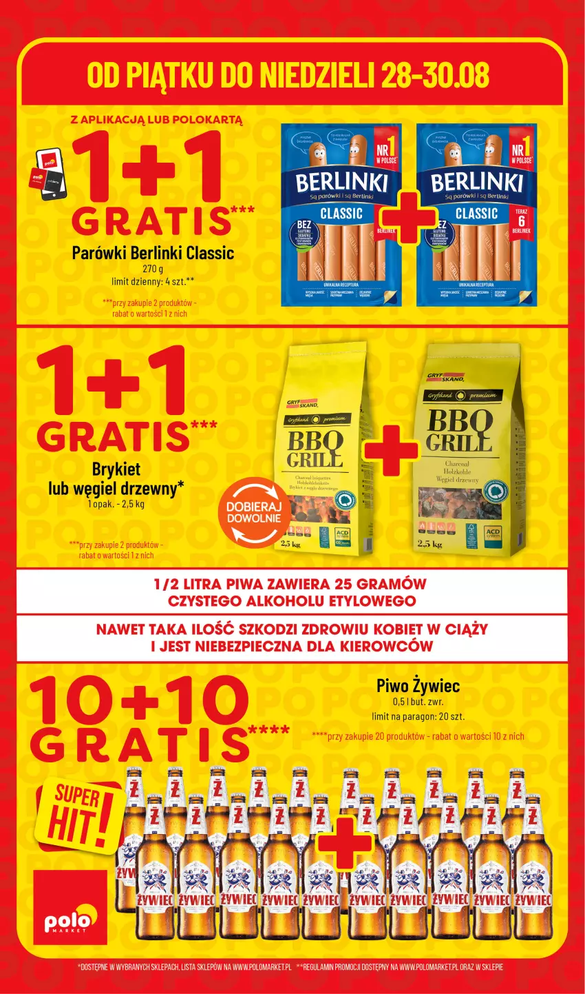 Gazetka promocyjna PoloMarket - Ulotka superhity - ważna 28.08 do 30.08.2026 - strona 4 - produkty: Berlinki, Gra, Parówki, Piec, Piwa, Piwo, Tera, Węgiel drzewny
