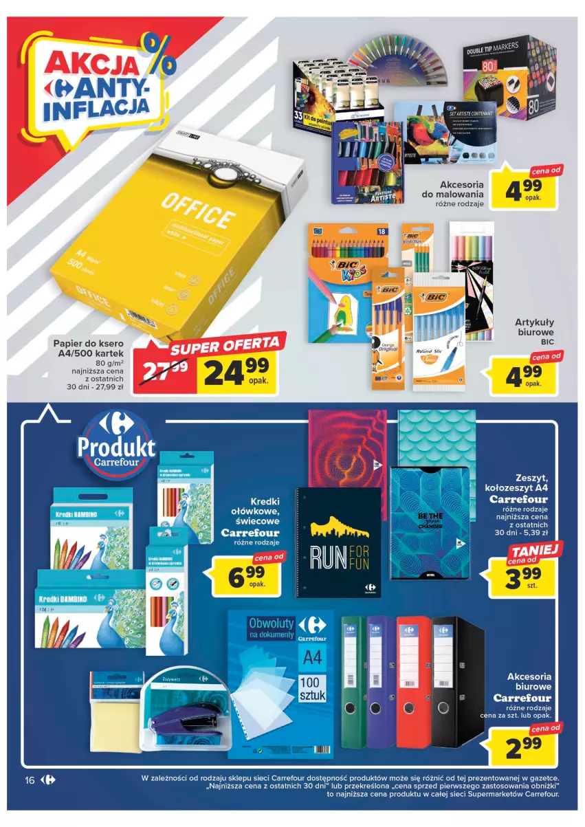 Gazetka promocyjna Carrefour - Gazetka Market - ważna 24.01 do 04.02.2023 - strona 16 - produkty: BIC, Biuro, Gin, Papier, Papier do ksero, Ser