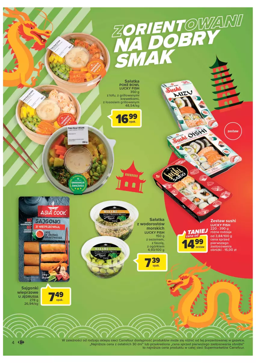 Gazetka promocyjna Carrefour - Gazetka Market - ważna 24.01 do 04.02.2023 - strona 4 - produkty: Fa, Grill, Sajgonki, Sałat, Sałatka, Sezam, Sos, Tofu
