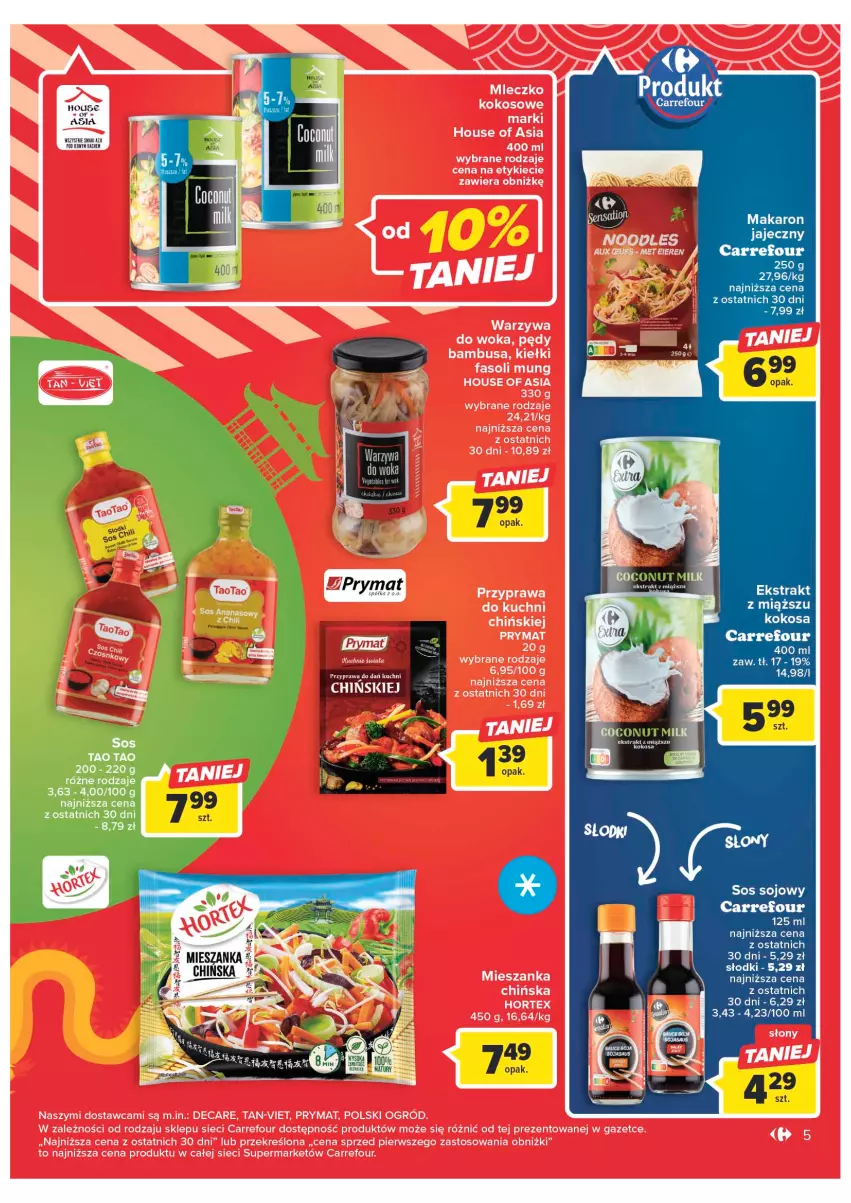 Gazetka promocyjna Carrefour - Gazetka Market - ważna 24.01 do 04.02.2023 - strona 5 - produkty: House of Asia, Kokos, Makaron, Sos, Sos sojowy