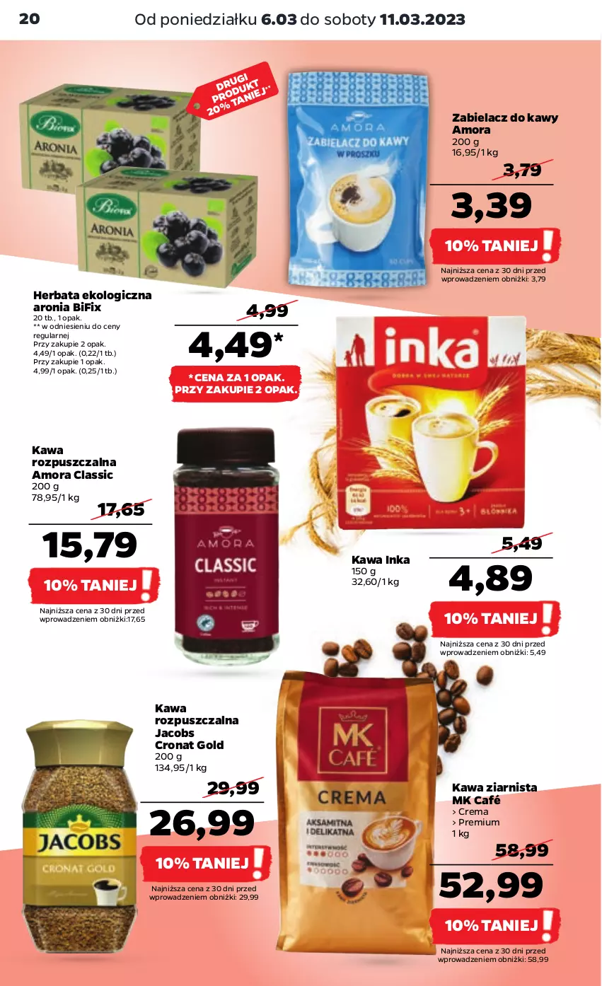 Gazetka promocyjna Netto - Artykuły spożywcze - ważna 06.03 do 11.03.2023 - strona 20 - produkty: Aronia, Herbata, Inka, Jacobs, Kawa, Kawa rozpuszczalna, Kawa ziarnista