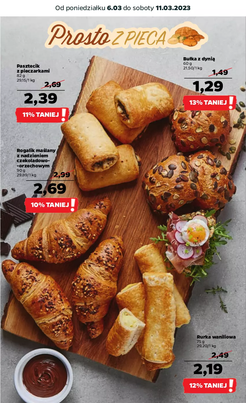 Gazetka promocyjna Netto - Artykuły spożywcze - ważna 06.03 do 11.03.2023 - strona 23 - produkty: Bułka, Dynią, Pasztecik z pieczarkami, Piec, Pieczarka, Rogal