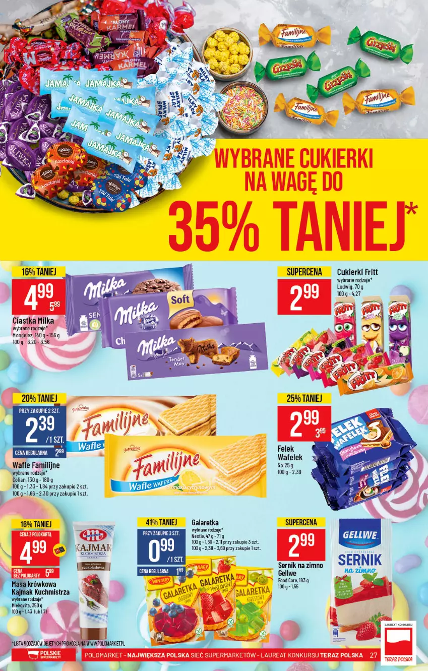 Gazetka promocyjna PoloMarket - Gazetka pomocyjna - ważna 23.06 do 29.06.2021 - strona 27 - produkty: Cukier, Cukierki, Gala, Galaretka, HP, Koc, Laur, Ser, Wafelek