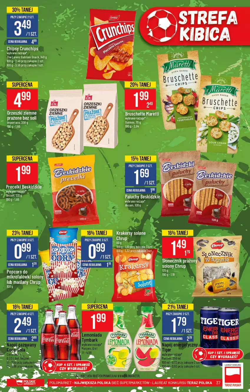 Gazetka promocyjna PoloMarket - Gazetka pomocyjna - ważna 23.06 do 29.06.2021 - strona 37 - produkty: Aksam, Beskidzki, BIC, Bruschette, Chipsy, Crunchips, Fa, HP, Krakersy, Laur, Lorenz, Orzeszki, Por, Słonecznik prażony