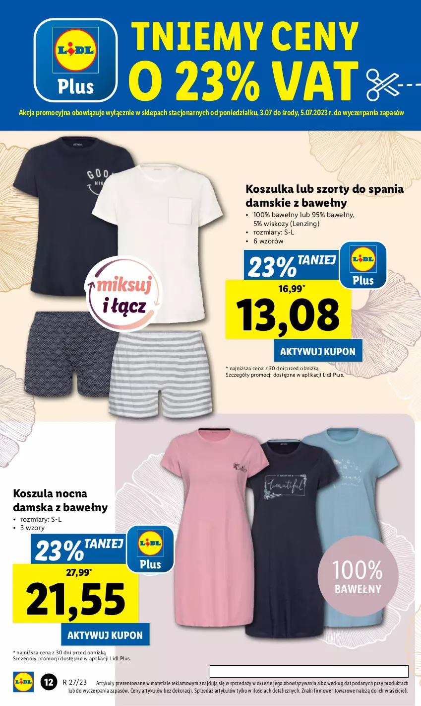 Gazetka promocyjna Lidl - GAZETKA - ważna 03.07 do 08.07.2023 - strona 12 - produkty: Kosz, Koszula, Koszula nocna, Koszulka, Szorty