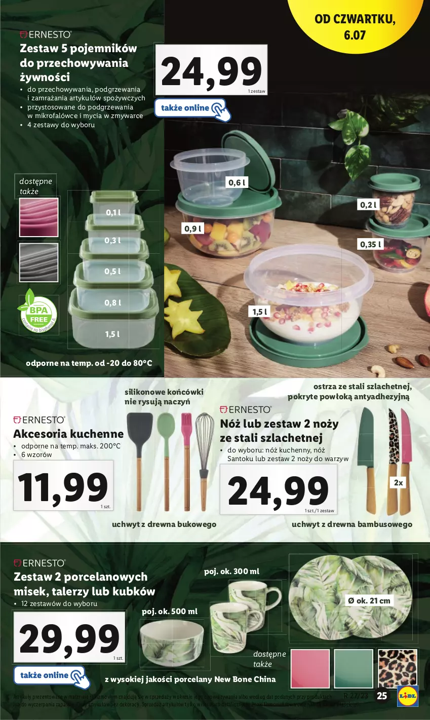 Gazetka promocyjna Lidl - GAZETKA - ważna 03.07 do 08.07.2023 - strona 27 - produkty: Fa, Noż, Pojemnik, Por, Sok, Talerz