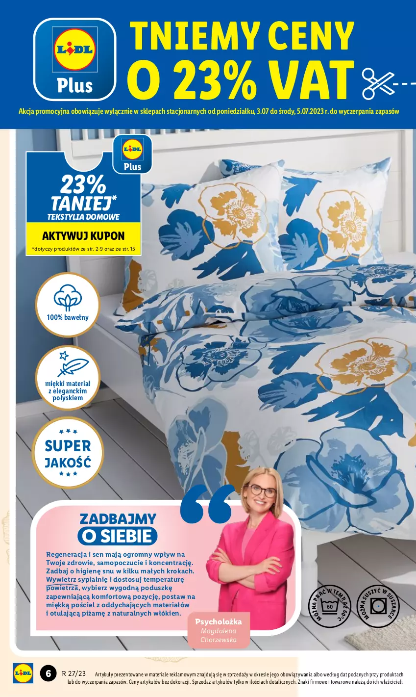 Gazetka promocyjna Lidl - GAZETKA - ważna 03.07 do 08.07.2023 - strona 6 - produkty: Mop, Pościel, Zdrowie