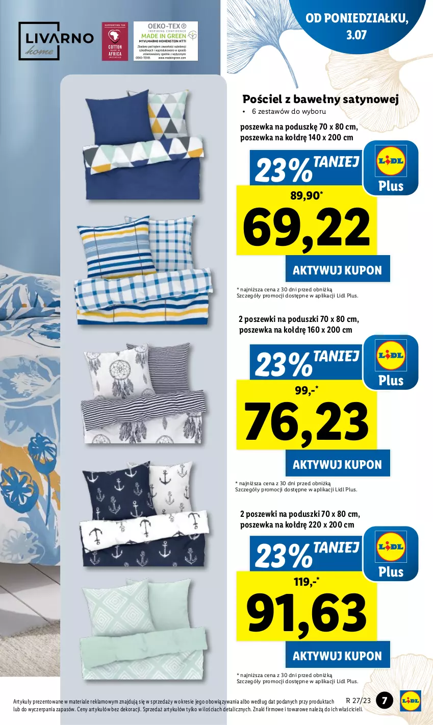 Gazetka promocyjna Lidl - GAZETKA - ważna 03.07 do 08.07.2023 - strona 7 - produkty: Pościel, Poszewka