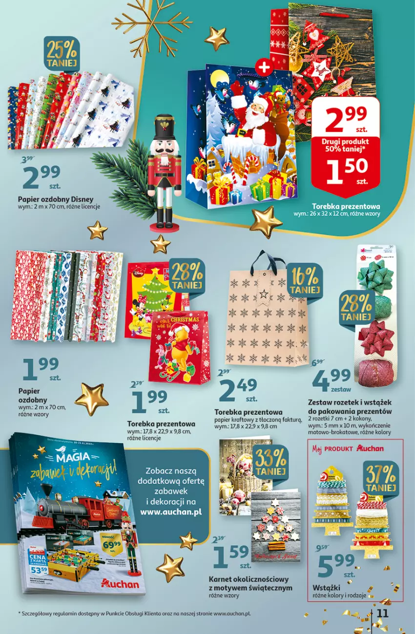 Gazetka promocyjna Auchan - Gazetka Koszyk Oszczędności Auchan Hipermarkety - ważna 17.11 do 23.11.2022 - strona 11 - produkty: Disney, Fa, Papier, Papier ozdobny, Torebka