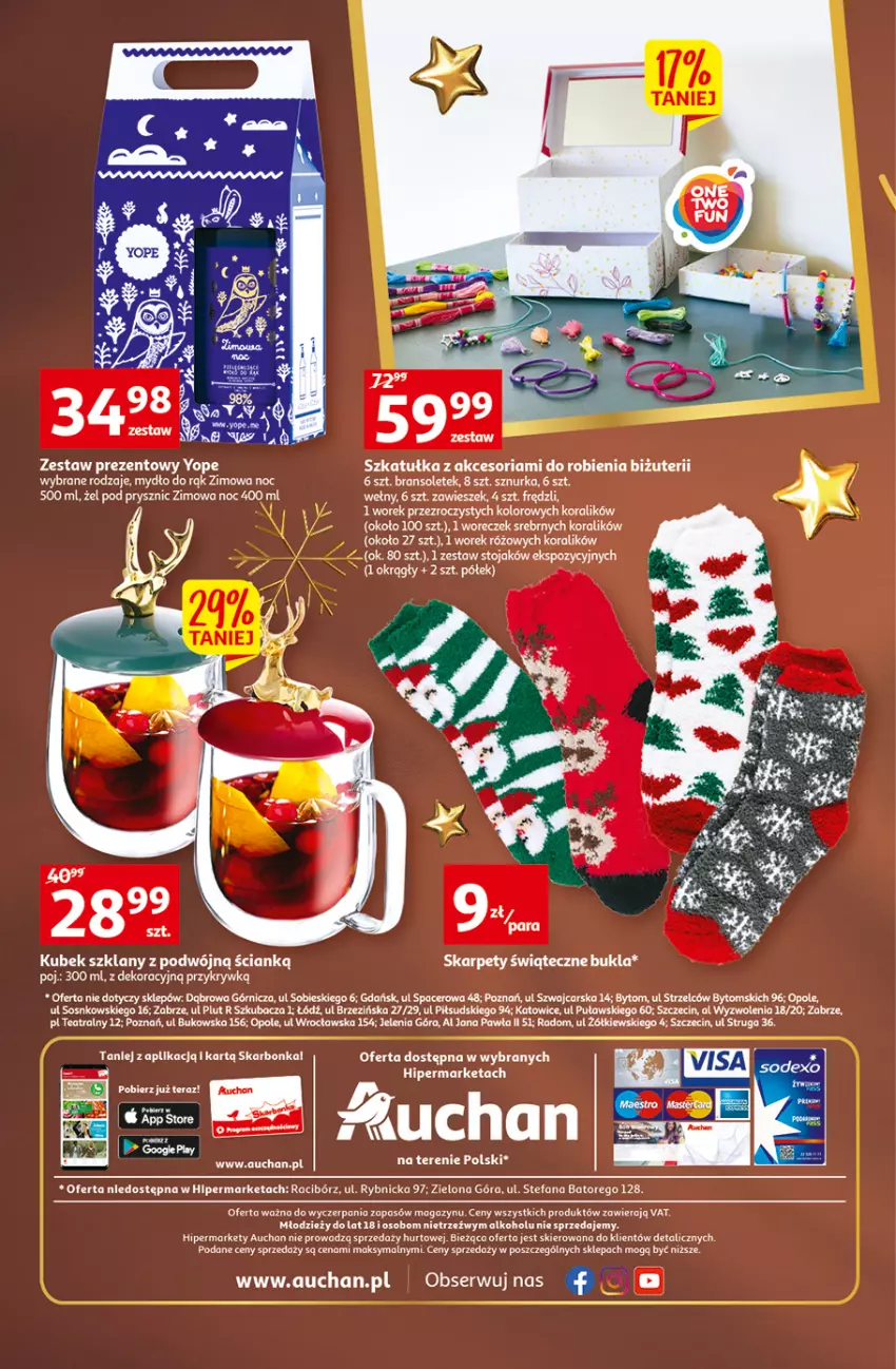 Gazetka promocyjna Auchan - Gazetka Koszyk Oszczędności Auchan Hipermarkety - ważna 17.11 do 23.11.2022 - strona 28 - produkty: Fa, Karp, Mydło, Ser, Sos, Stojak, Tera, Woreczek, Yope, Zestaw prezentowy