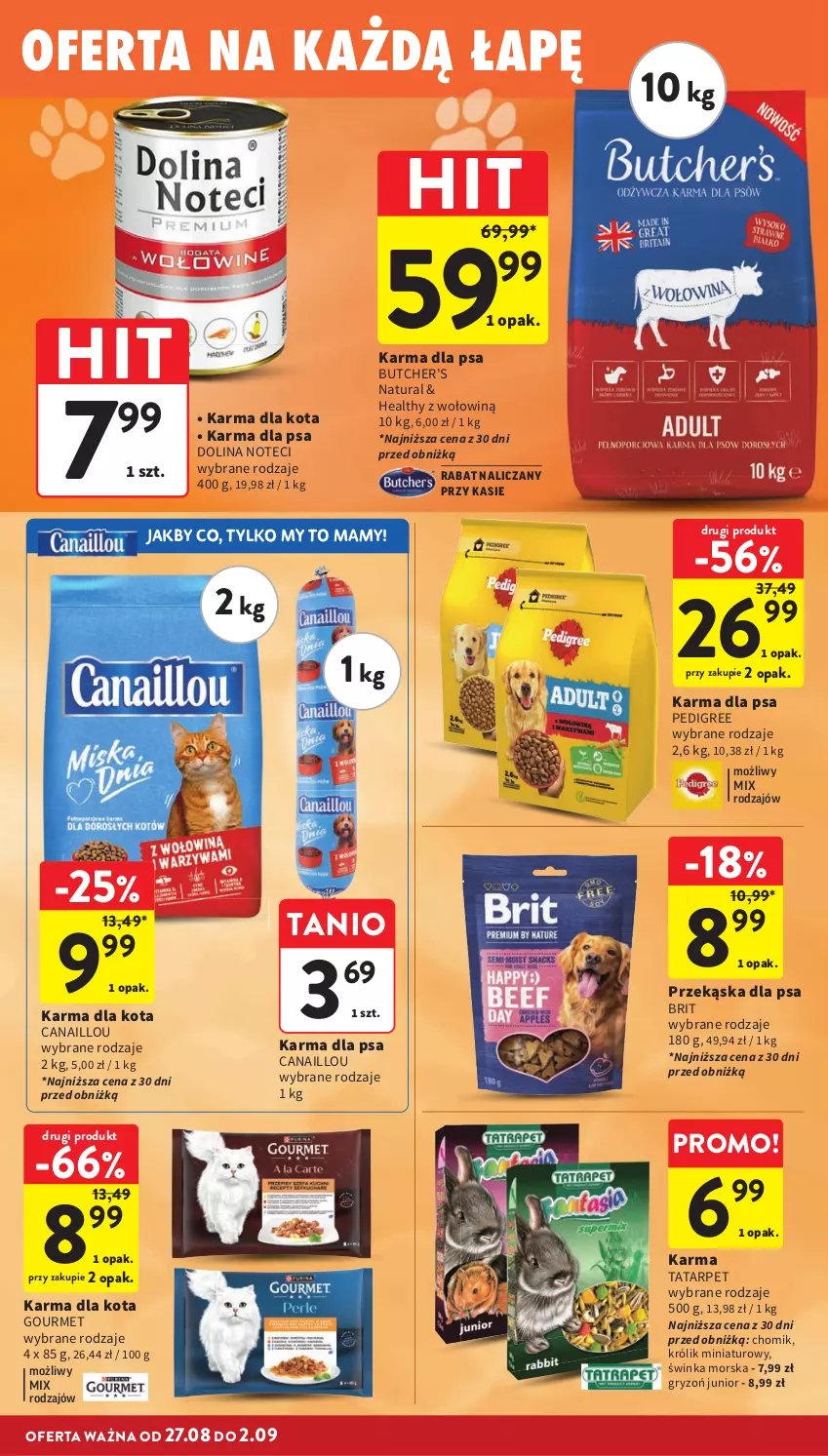 Gazetka promocyjna Intermarche - Gazetka promocyjna - ważna 27.08 do 02.09.2026 - strona 36 - produkty: Brit, Butcher's, Canaillou, Gry, Inka, Królik, Pedigree
