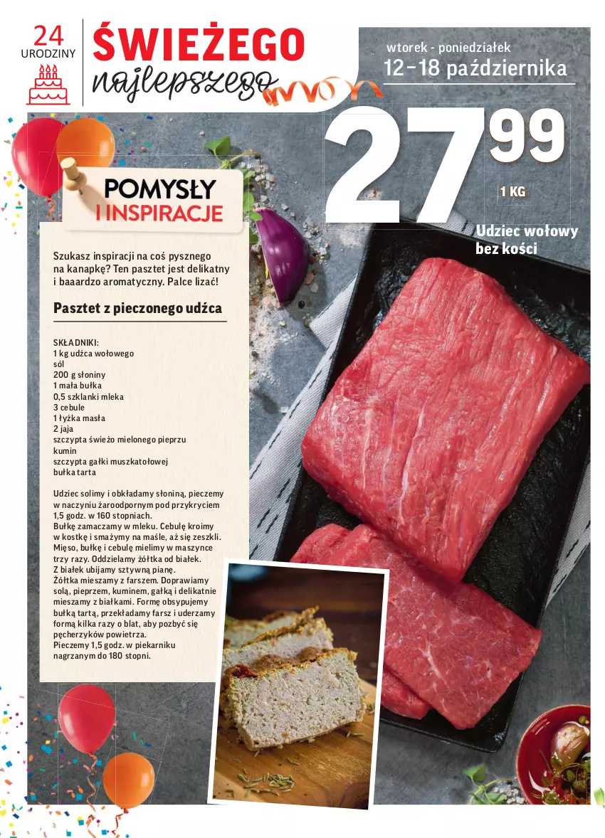 Gazetka promocyjna Intermarche - Gazetka promocyjna - ważna 12.10 do 18.10.2021 - strona 18 - produkty: Bułka, Bułka tarta, Fa, Jaja, Lanki, Mięso, Mus, Pasztet, Piec, Piekarnik, Pieprz, Por, Sól, Tarta, Top, Udziec wołowy