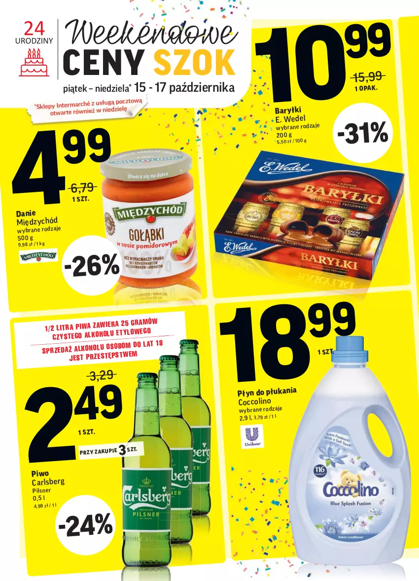 Gazetka promocyjna Intermarche - Gazetka promocyjna - ważna 12.10 do 18.10.2021 - strona 47 - produkty: Carlsberg, Coccolino, E. Wedel, Piwo