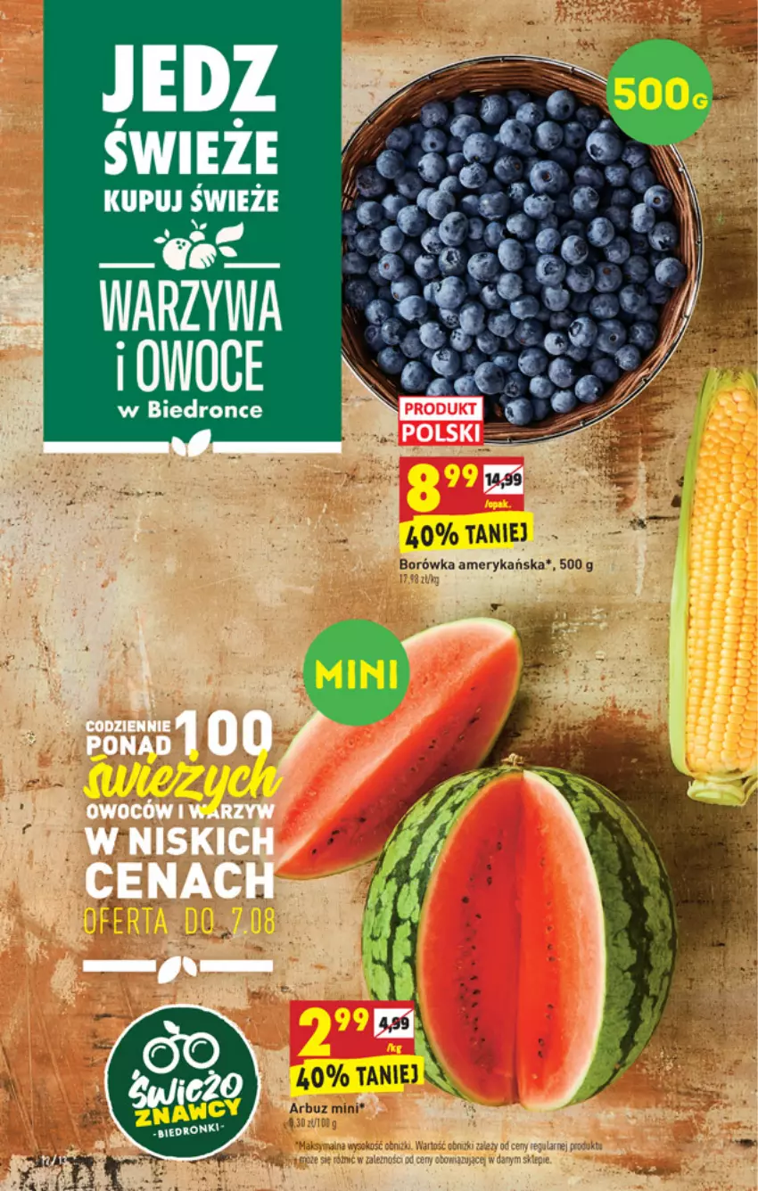 Gazetka promocyjna Biedronka - W tym tygodniu PN - ważna 05.08 do 12.08.2021 - strona 12 - produkty: Arbuz, Borówka, Borówka amerykańska, Warzywa