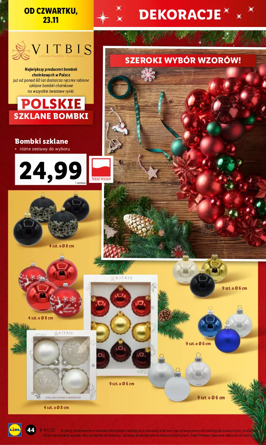 Gazetka promocyjna Lidl - GAZETKA - ważna 20.11 do 25.11.2023 - strona 48 - produkty: Bombki