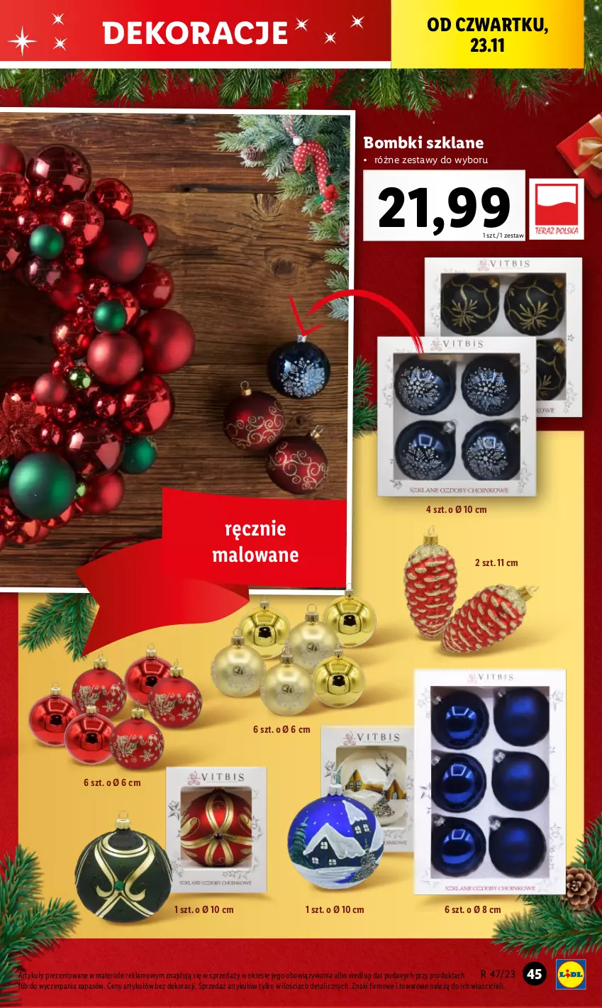 Gazetka promocyjna Lidl - GAZETKA - ważna 20.11 do 25.11.2023 - strona 49 - produkty: Bombki