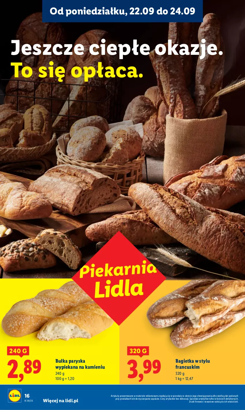 Gazetka promocyjna Lidl - GAZETKA - ważna 22.09 do 24.09.2025 - strona 22 - produkty: Bagietka, Bułka