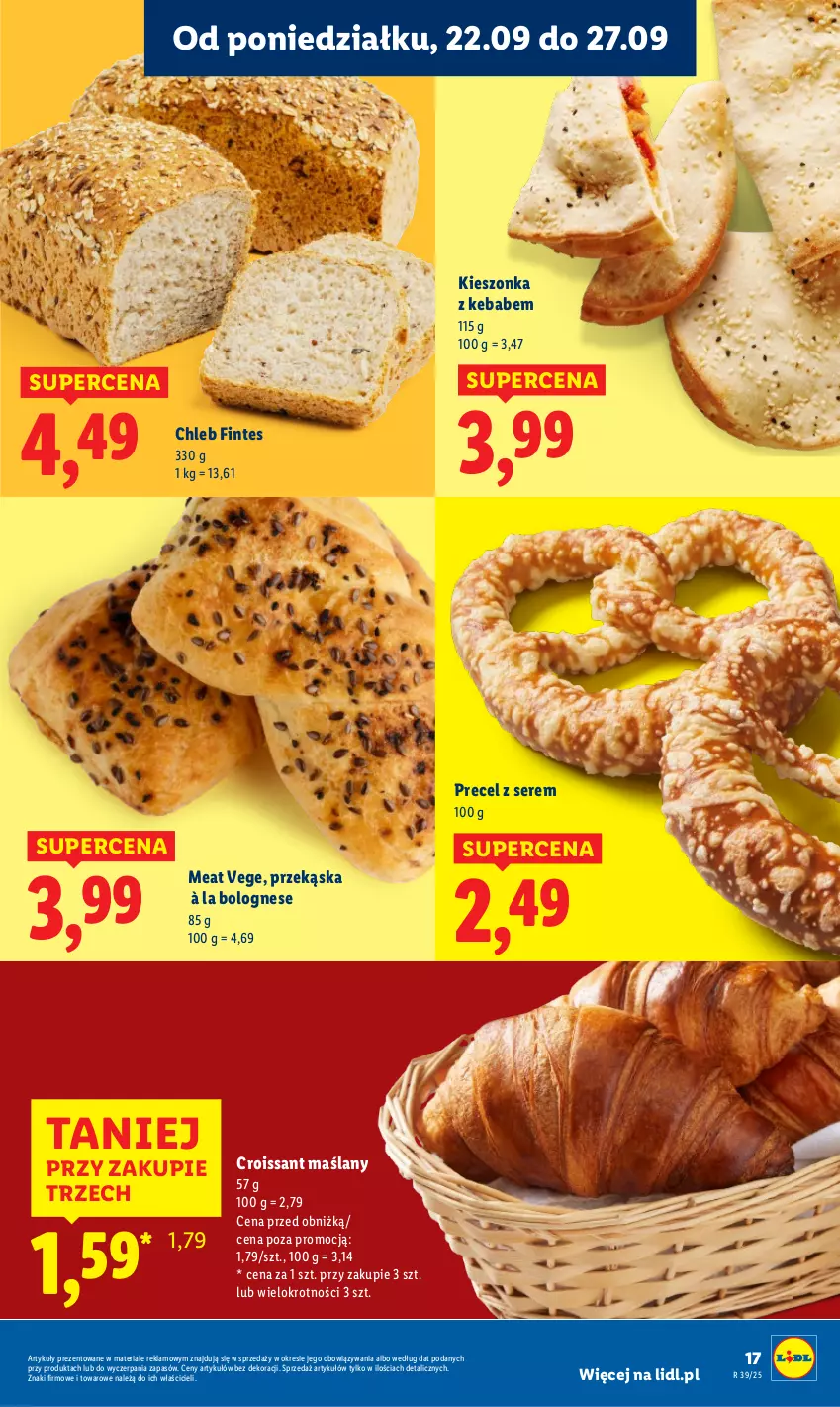 Gazetka promocyjna Lidl - GAZETKA - ważna 22.09 do 24.09.2025 - strona 23 - produkty: Chleb, Croissant, Kebab, Ser