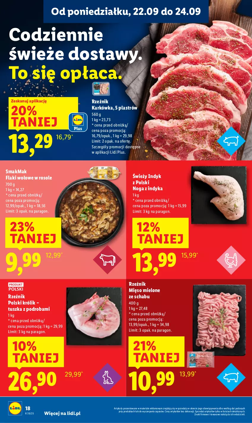 Gazetka promocyjna Lidl - GAZETKA - ważna 22.09 do 24.09.2025 - strona 24 - produkty: Flaki, Flaki wołowe, Królik, Mięso, Mięso mielone, Tusz