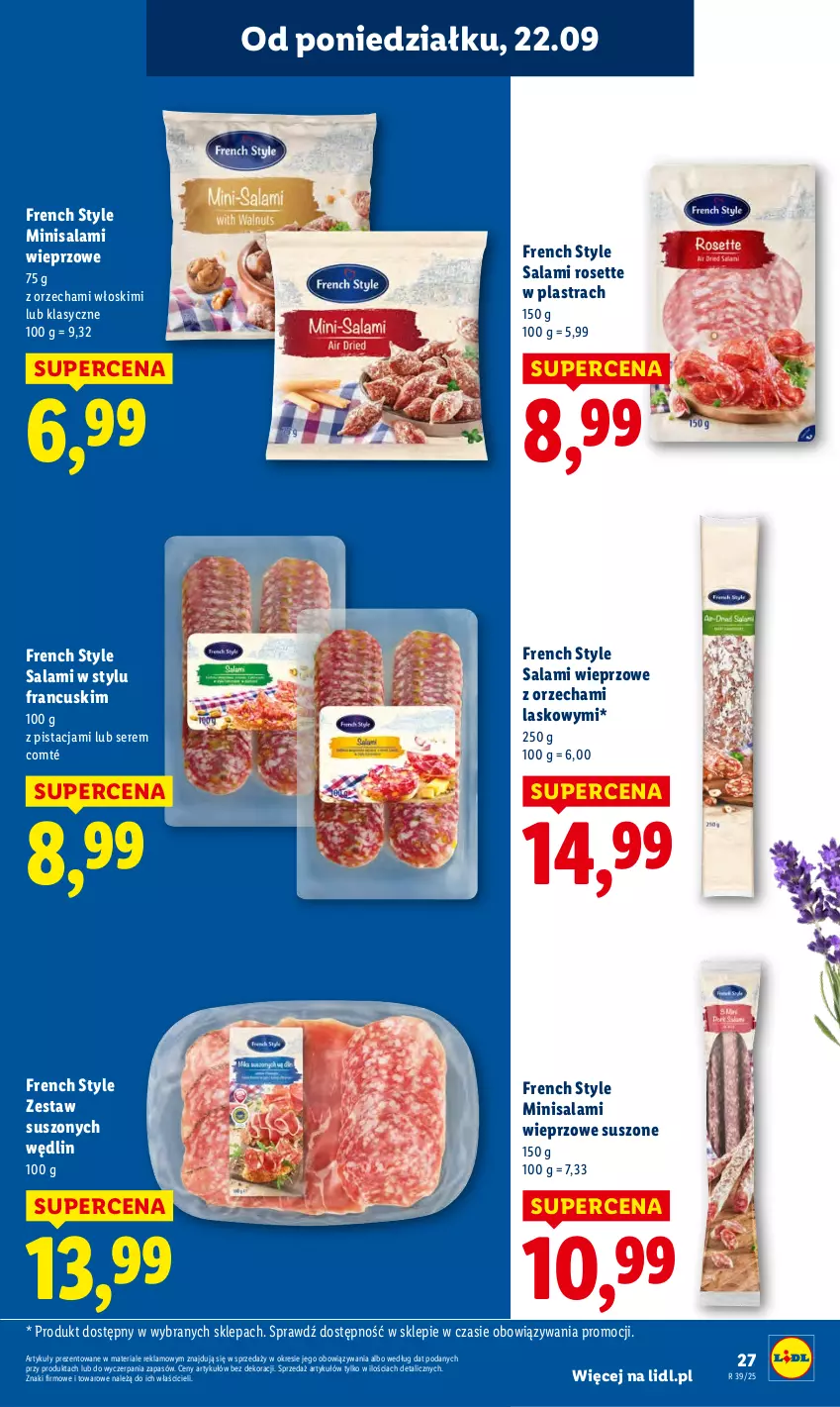 Gazetka promocyjna Lidl - GAZETKA - ważna 22.09 do 24.09.2025 - strona 33 - produkty: Salami, Ser