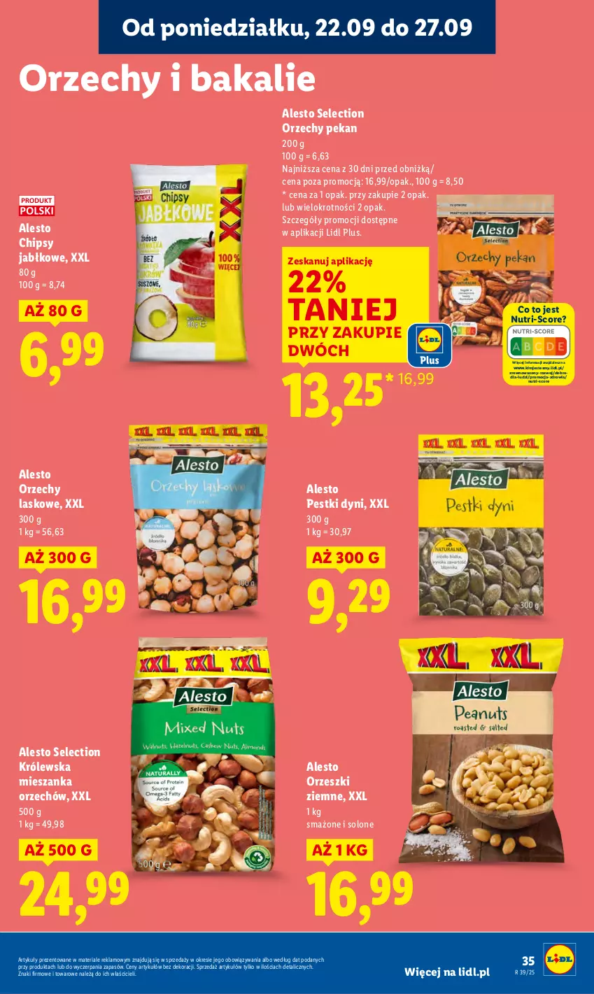 Gazetka promocyjna Lidl - GAZETKA - ważna 22.09 do 24.09.2025 - strona 43 - produkty: Chipsy, Orzeszki, Orzeszki ziemne, Pestki dyni, Wazon
