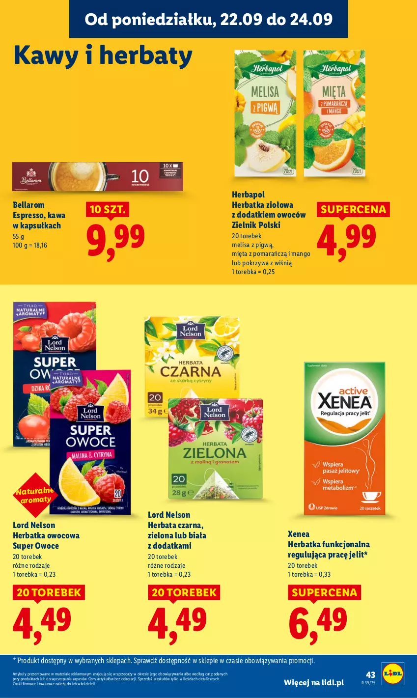 Gazetka promocyjna Lidl - GAZETKA - ważna 22.09 do 24.09.2025 - strona 53 - produkty: Bell, Bella, Herbapol, Herbata, Herbata czarna, Kawa, Mango, Mięta, Owoce, Torebka