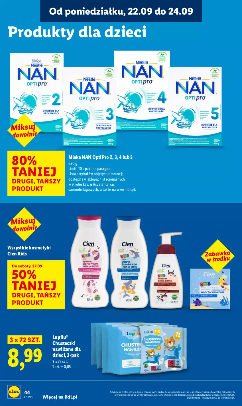 Gazetka promocyjna Lidl - GAZETKA - ważna 22.09 do 24.09.2025 - strona 56 - produkty: Chusteczki, Dzieci, NAN Optipro, Zabawka