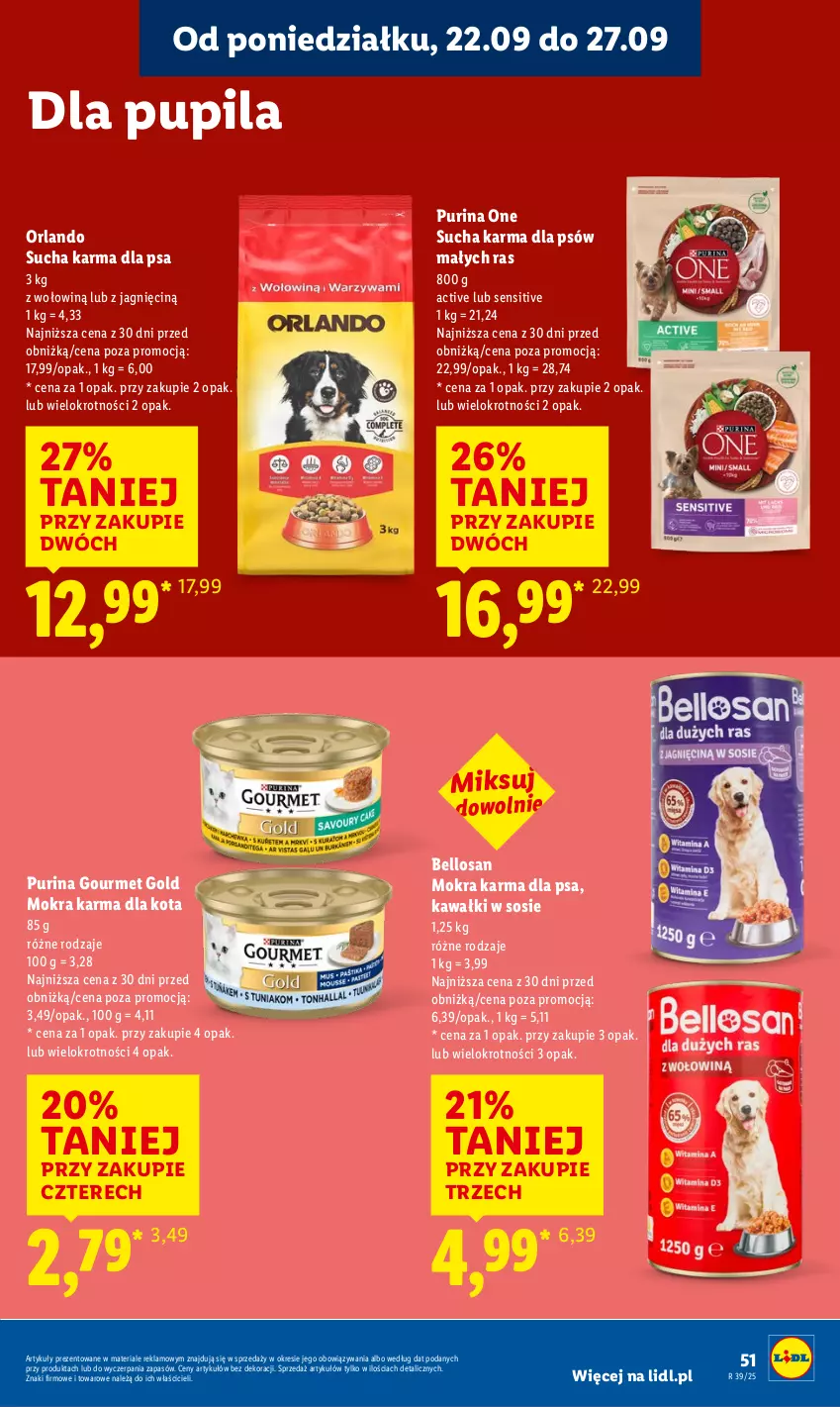 Gazetka promocyjna Lidl - GAZETKA - ważna 22.09 do 24.09.2025 - strona 63 - produkty: Bell, Gourmet Gold, Kawa, Mokra karma, Pur, Purina, Sos, Sucha karma