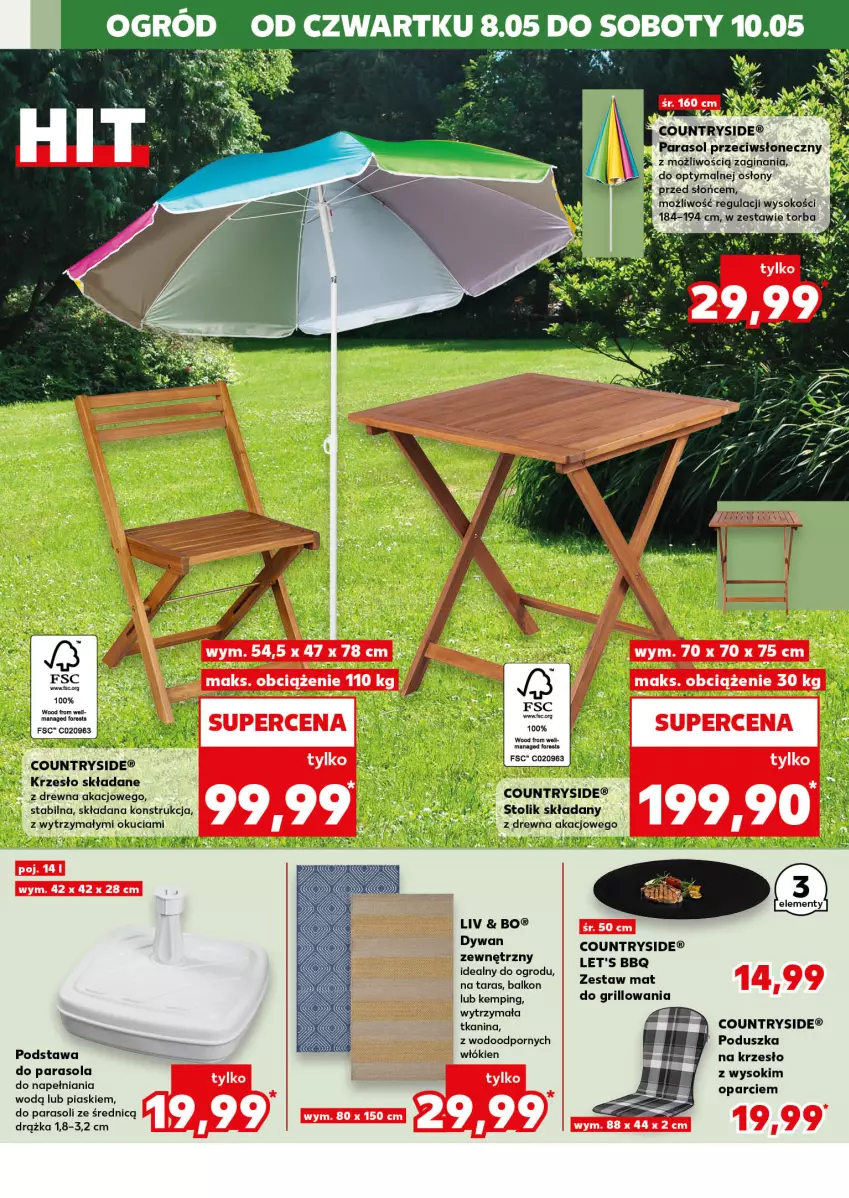 Gazetka promocyjna Kaufland - Kaufland - ważna 08.05 do 10.05.2025 - strona 18 - produkty: Dywan, Gin, Grill, Krzesło, Krzesło składane, Parasol, Poduszka, Por, Sok