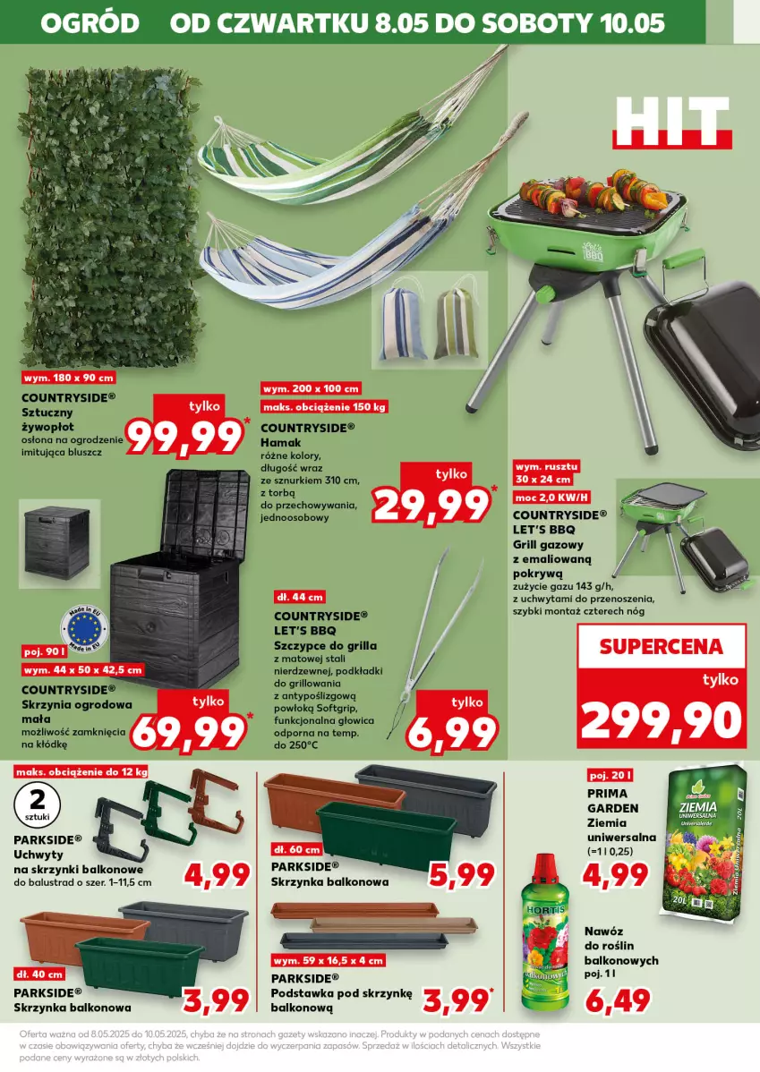 Gazetka promocyjna Kaufland - Kaufland - ważna 08.05 do 10.05.2025 - strona 19 - produkty: Grill, Grill gazowy, Hama, Nawóz, Ogród, Parkside, Podkład, Por, Prima, Szczypce, Uchwyty