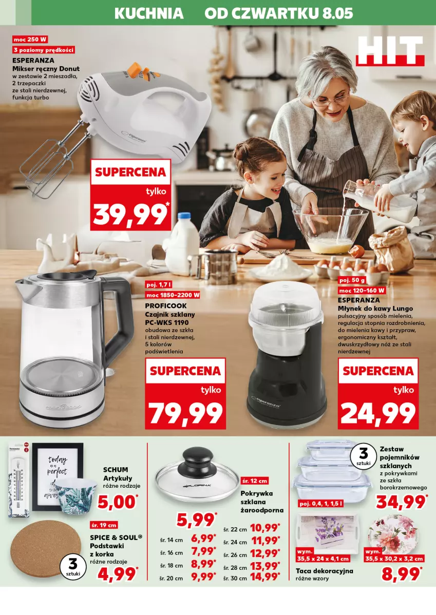 Gazetka promocyjna Kaufland - Kaufland - ważna 08.05 do 10.05.2025 - strona 8 - produkty: Czajnik, Donut, LANA, Mikser, Mikser ręczny, Młynek, Młynek do kawy, Orka, Pojemnik, Pokrywka szklana, Por, Ser, Taca, Top