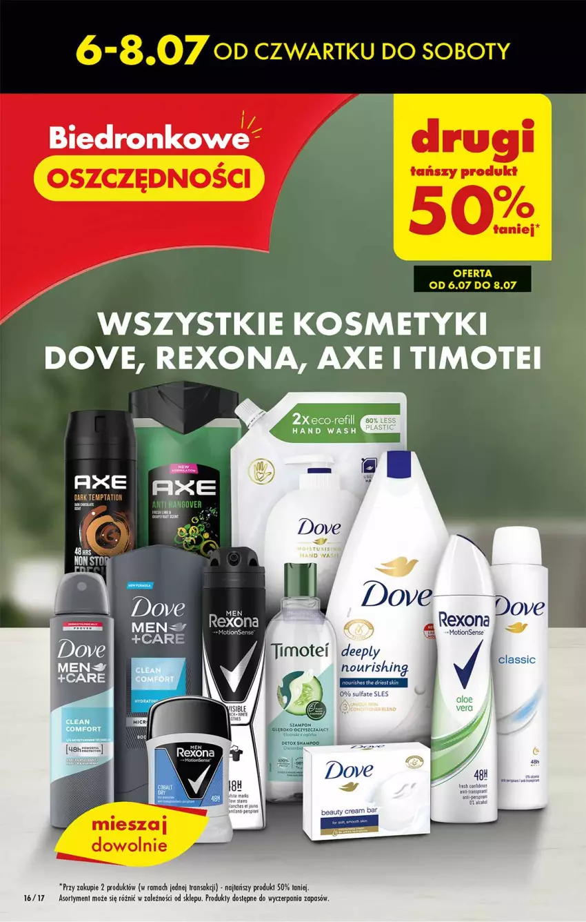 Gazetka promocyjna Biedronka - Od czwartku - ważna 06.07 do 12.07.2023 - strona 16 - produkty: Dove, Fa, Rama, Rexona, Tran