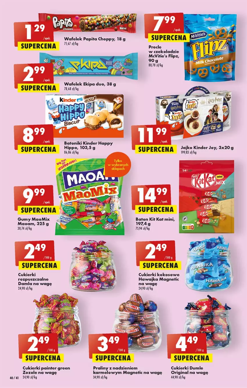 Gazetka promocyjna Biedronka - Od czwartku - ważna 06.07 do 12.07.2023 - strona 40 - produkty: Baton, Cukier, Cukierki, Gin, HiPP, Kinder, Kit Kat, Kokos, Praliny, Precle, Tonik, Wafelek