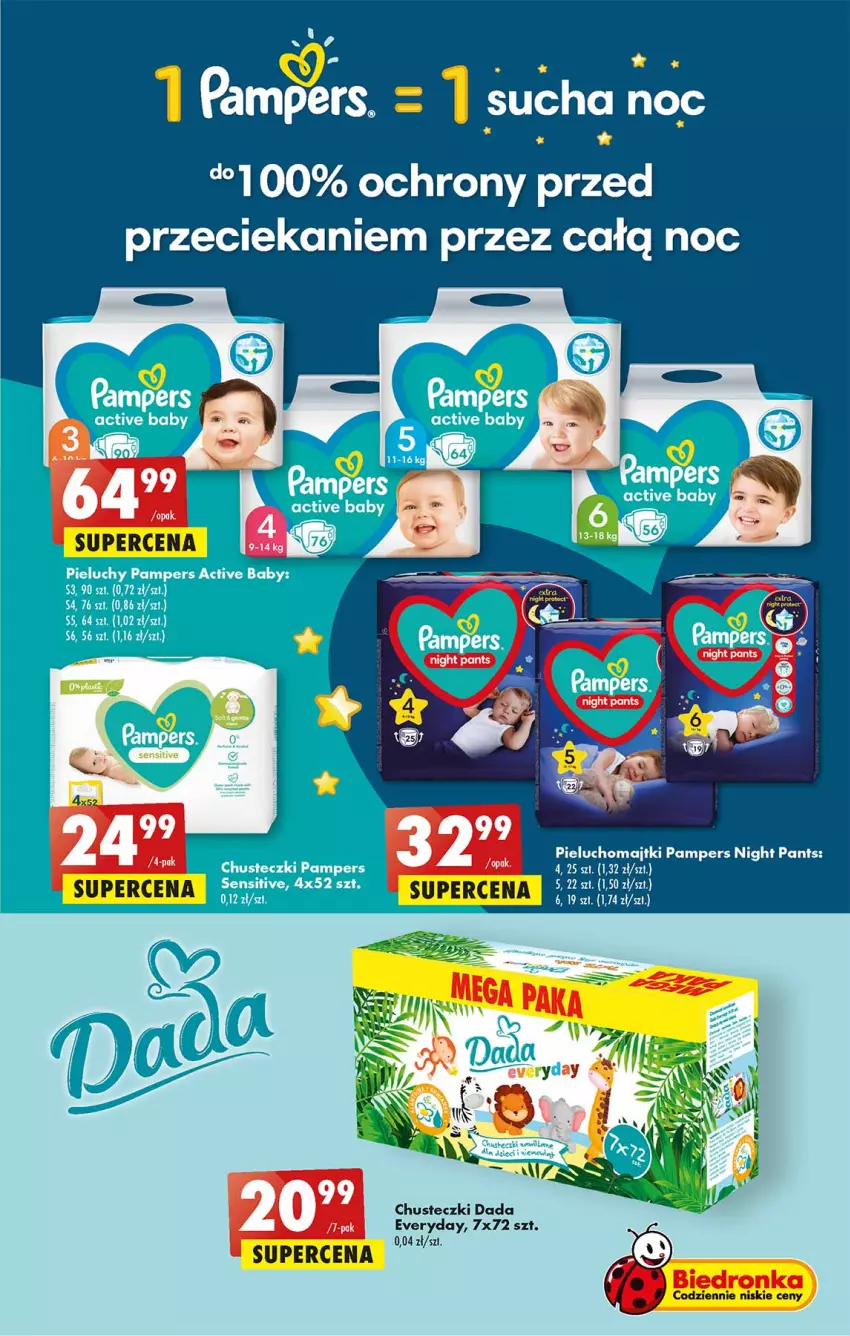 Gazetka promocyjna Biedronka - Od czwartku - ważna 06.07 do 12.07.2023 - strona 51 - produkty: Chusteczki, Dada, Majtki, Pampers, Pieluchomajtki