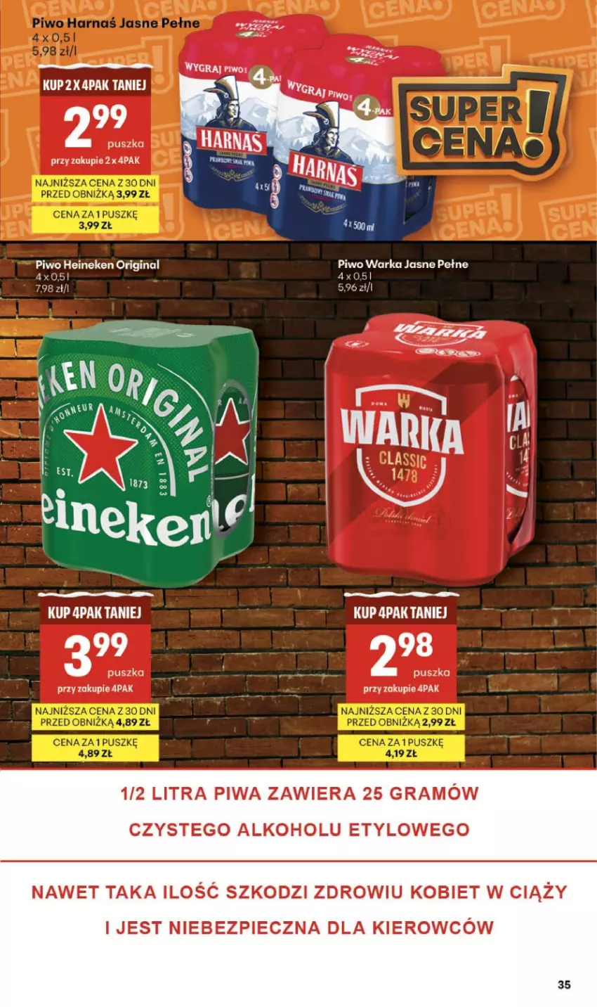 Gazetka promocyjna Delikatesy Centrum - Franczyza DC04 Czwartek - ważna 22.01 do 28.01.2026 - strona 35 - produkty: Gin, Gra, Heineken, Piec, Piwa, Piwo